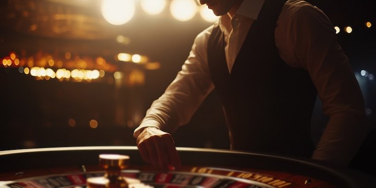 Dealer live Bandar Poker di studio mpo0808